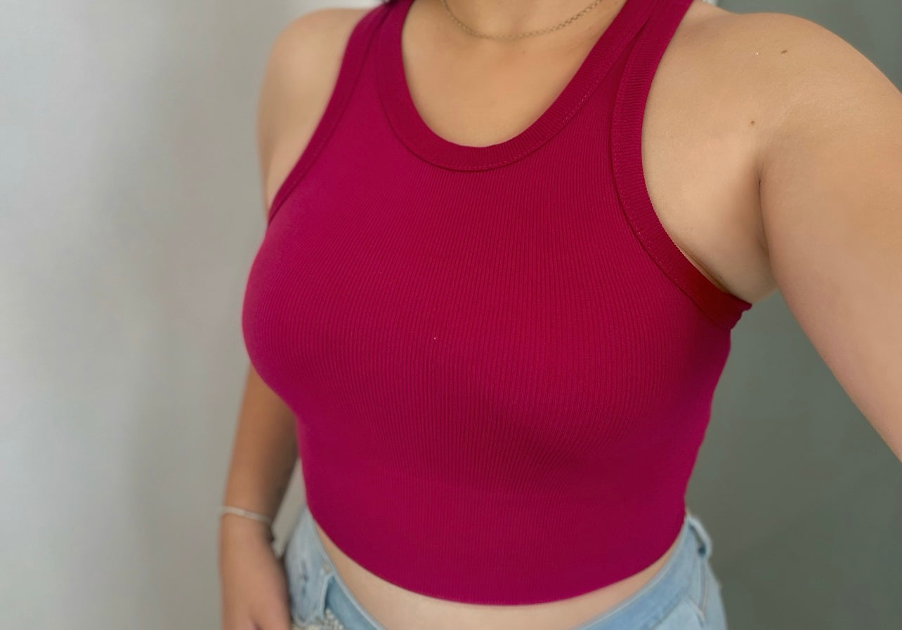 Sleeveless High Crop Top